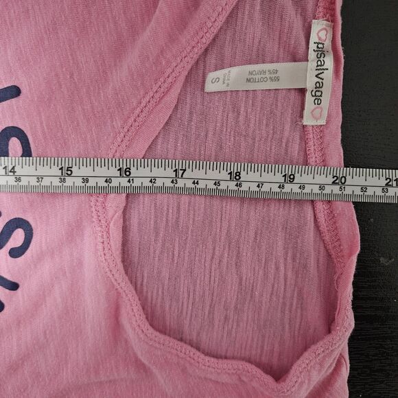 PJ SALVAGE Women's Pink Lightweight Graphic Print Cropped T-Shirt Size S - Picture 6 of 6